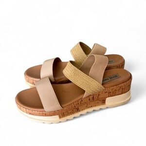 Steve Madden Neutral Cork Platform Sandals